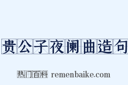 贵公子夜阑曲造句是什么意思的图片
